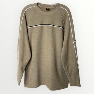 Ferruche‎ Vintage Mens M Knit Long Sleeve Pullover Tan Sweater Crew Neck